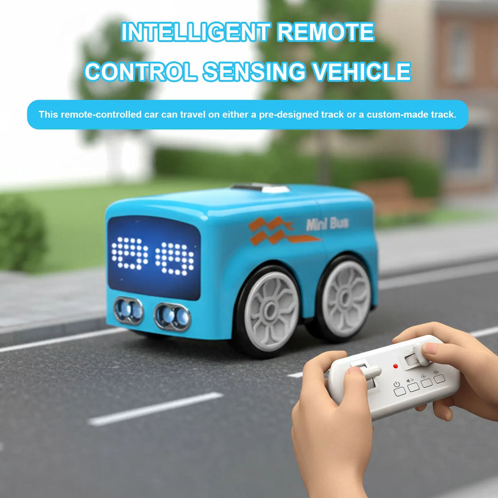 RC Intelligent Mini Bus Auto-Follow Line Tracking with Soccer Smart Gesture Control RC Car Mini Bus for Boys Birthday Toys Gifts Zpaxo