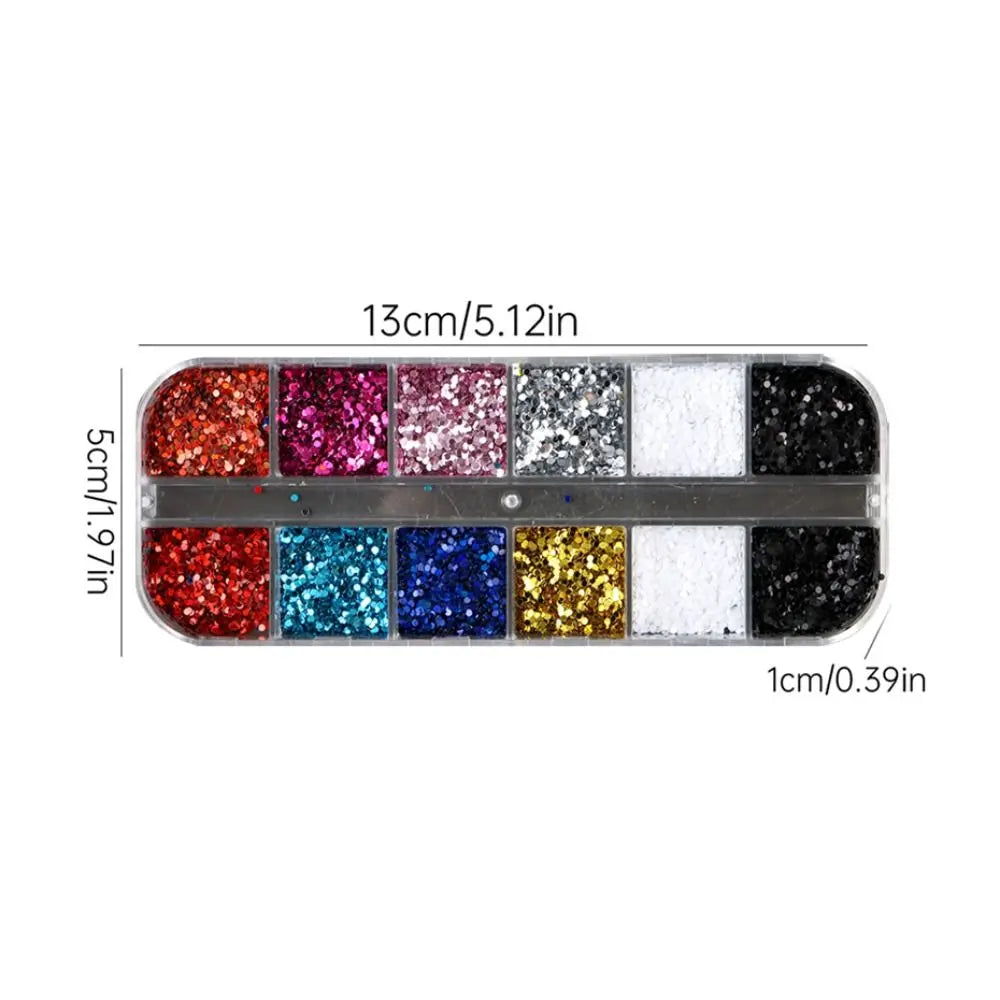 Y2K Cute Nail Sequins Kawaii Mini Flakes Black White Silver Golden Zpaxo