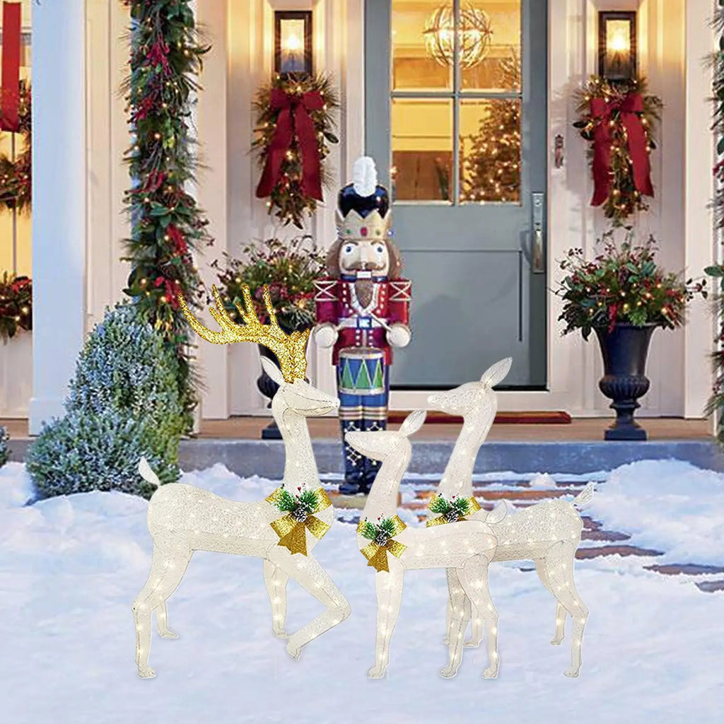 Christmas Stake Light Outdoor 2D Acrylic Lighted Reindeer Yard Garden