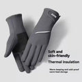 Cycling Non-slip Gloves Women's Winter Velvet Warm Windproof Outdoor Zpaxo gray