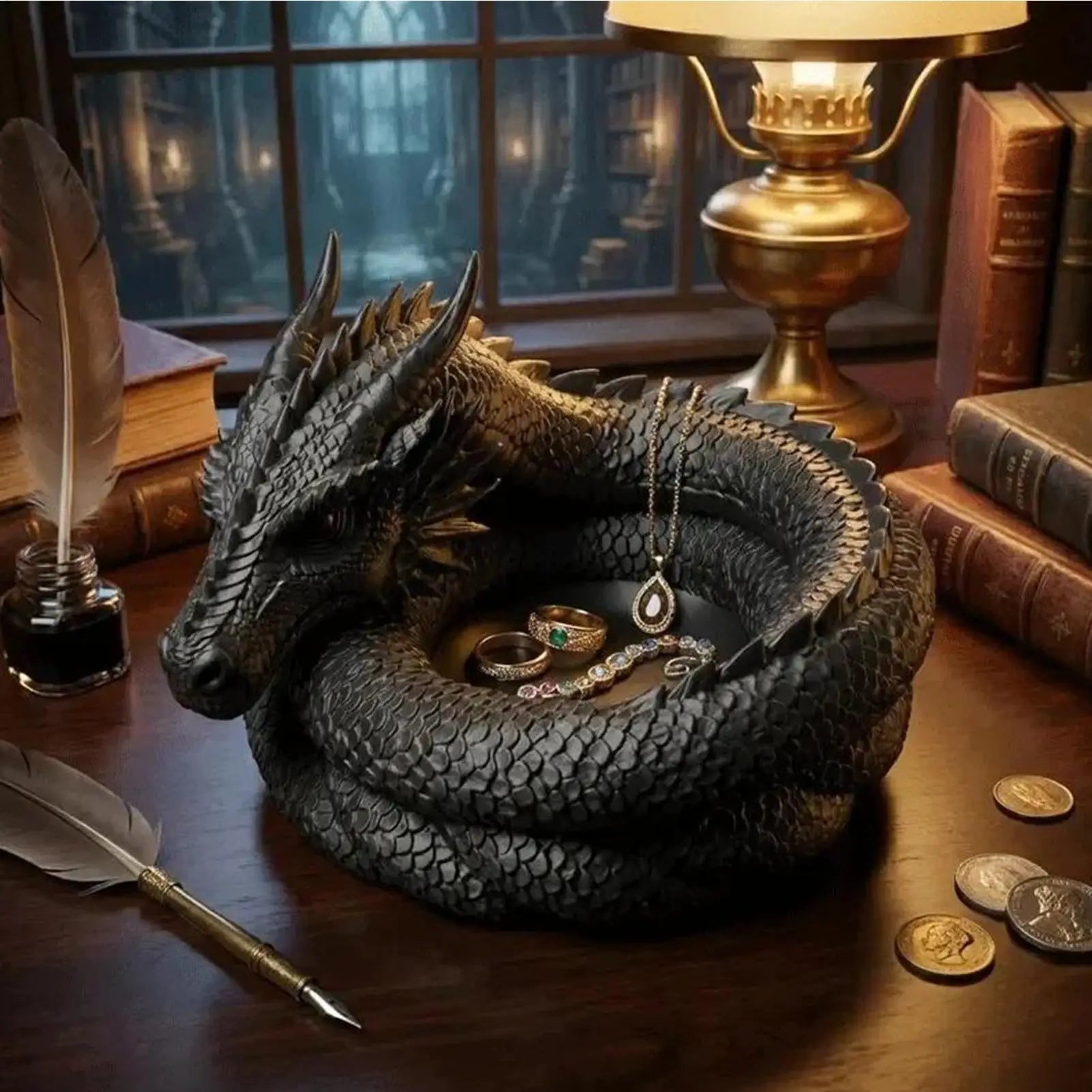 Catchall Bowl Gothic Dragon Storage Decoration 3D Printed Coin Ring