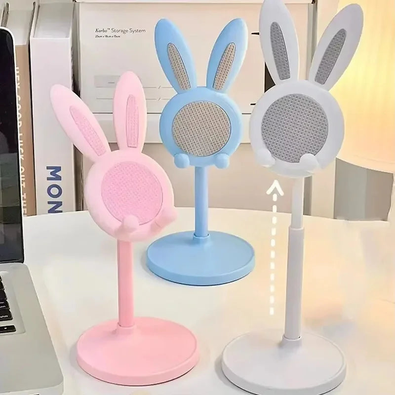 Adjustable Cartoon Bunny Ear Phone Stand Cute Rabbit Universal Tablet