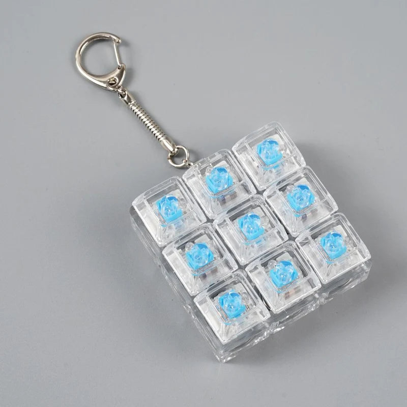 LED Light-up Keyboard Keychain Clickable Buttons Stress Relief Fidget
