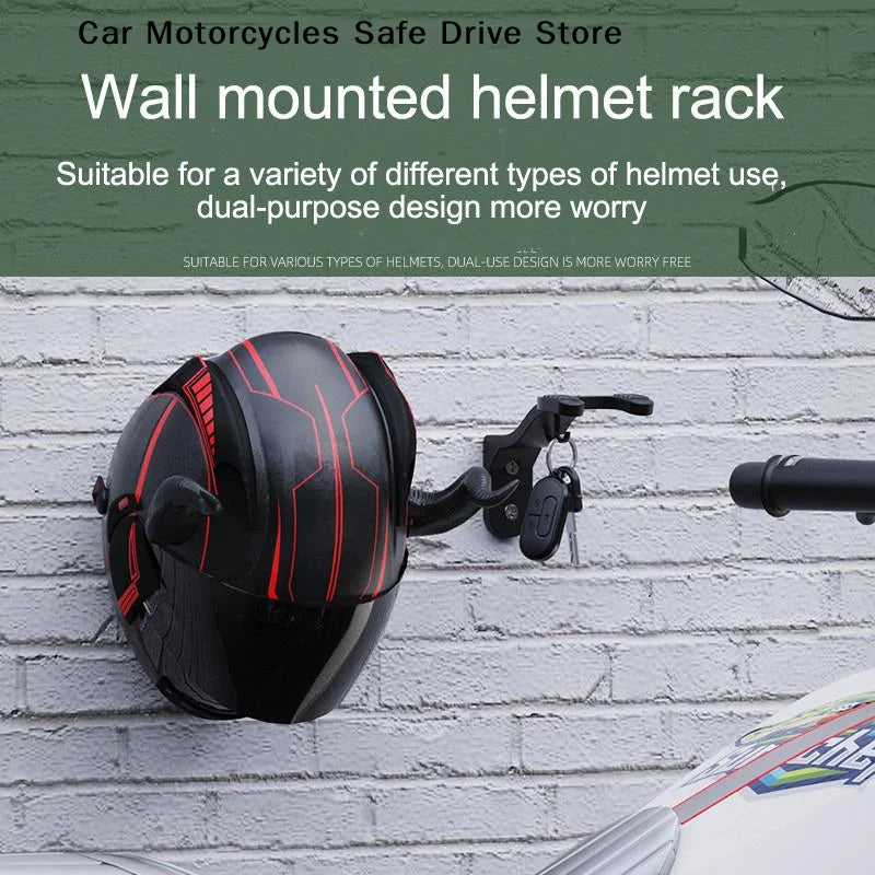 CM1Pcs Multipurpose Wall Mount Hooks Motorcycle Helmet Rack Home