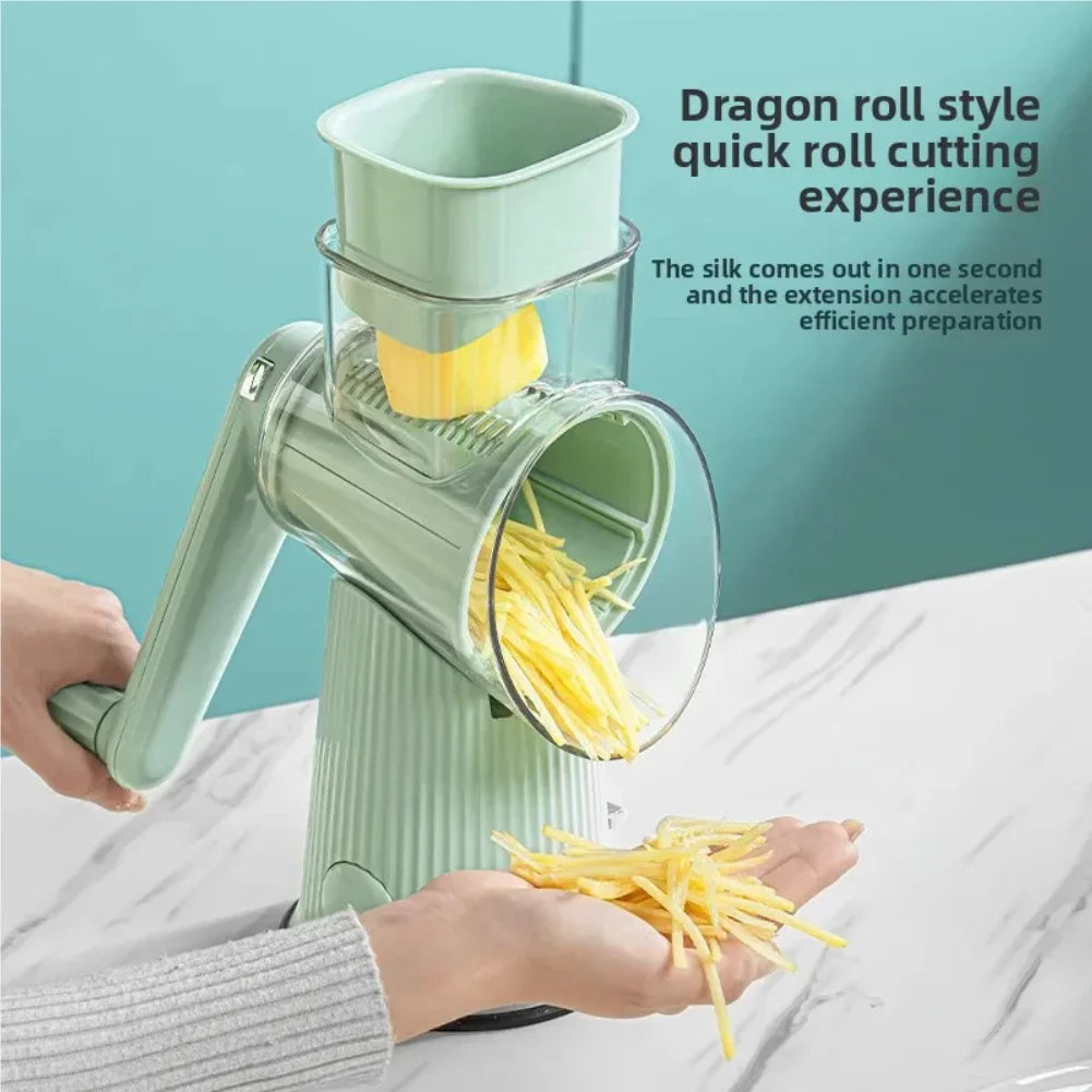 Multifunctional Kitchen Vegetable Slicer Tool Home Use Potato Thread Grater Roller Cutter Machine Easy to Clean Durable Zpaxo