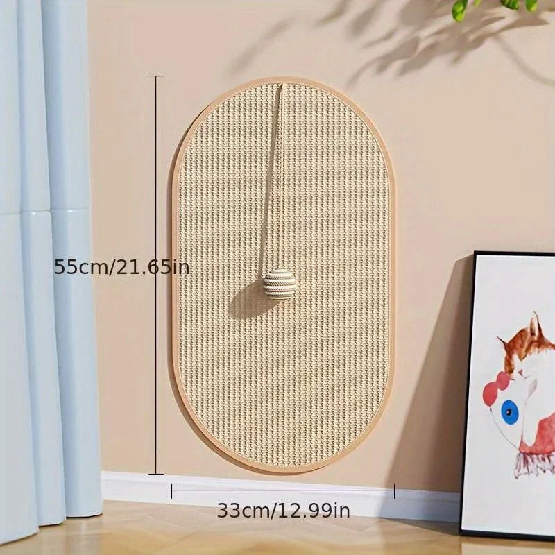 Durable Sisal Cat Scratch Pads Wall Sofa Claw Grinding Board Stickers Zpaxo oval