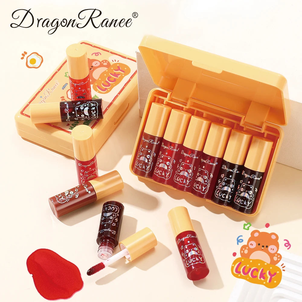 6Pcs/Set Lip Glaze Set Box with Mirror-Like Finish, Moisturizing, Non-Greasy, Waterproof, Sweat-Proof, Holiday Gift Lip Glaze Set Box Zpaxo