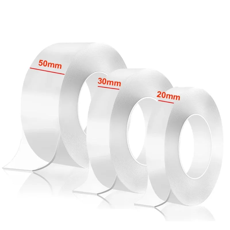 1-10M Double-sided Adhesive Nano Tape 20-50mm Width Reusable No Trace Waterproof Ultra-strong Tape Strip Clear Mounting Tape Zpaxo