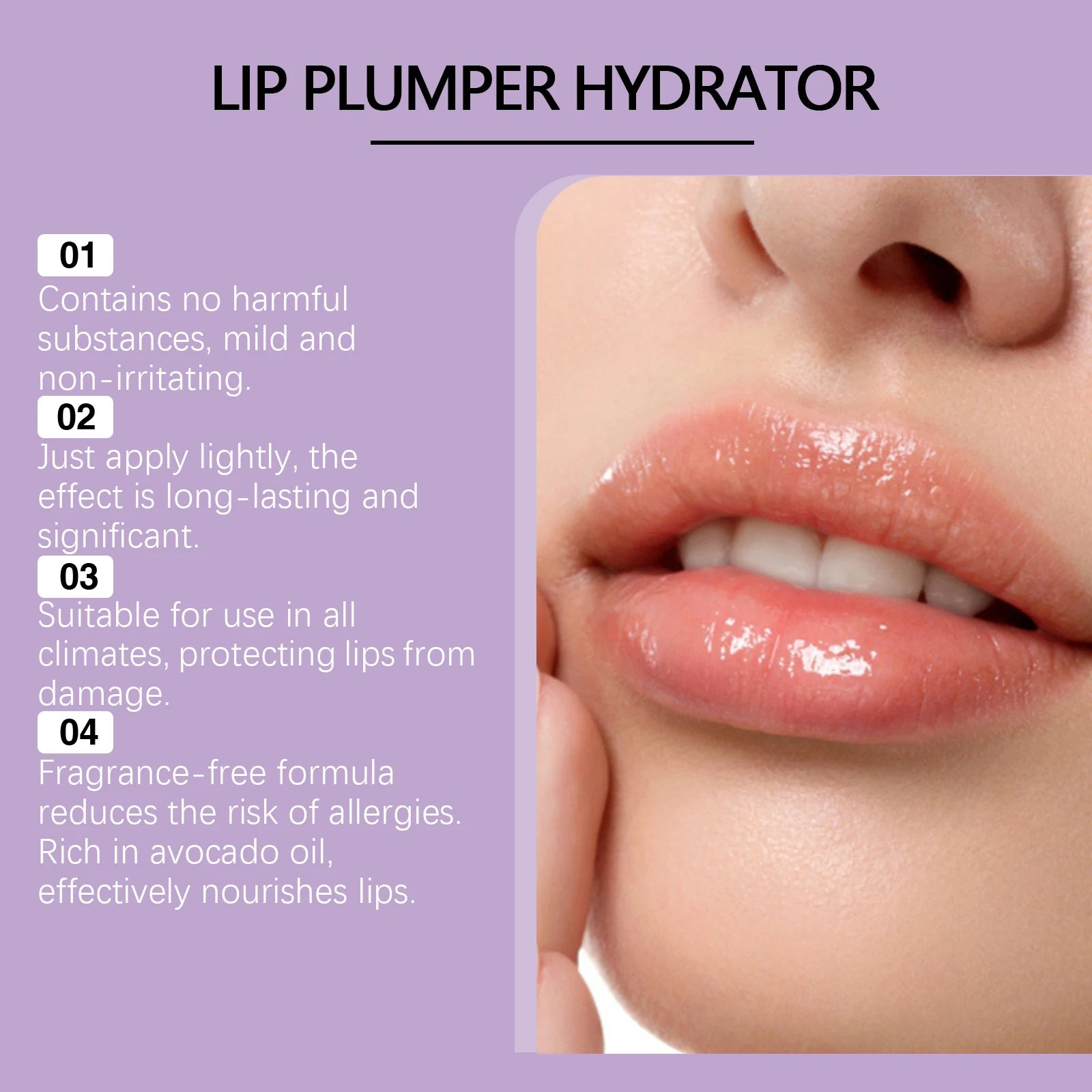 EELHOE Lip Plumper Hydrator Light Touch Moisturizes and Repairs Chapped lip Gloss Simmondsia Chinenesis avocado oil 4ml Zpaxo