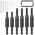 16 PCS/kit Self Centering Drill Bit Set 3/32" 7/64" 1/8" with 10 Twist Drill Bits and 1 Hex Wrench for Precision Woodworking hot Zpaxo black 17 pieces Hexagonal