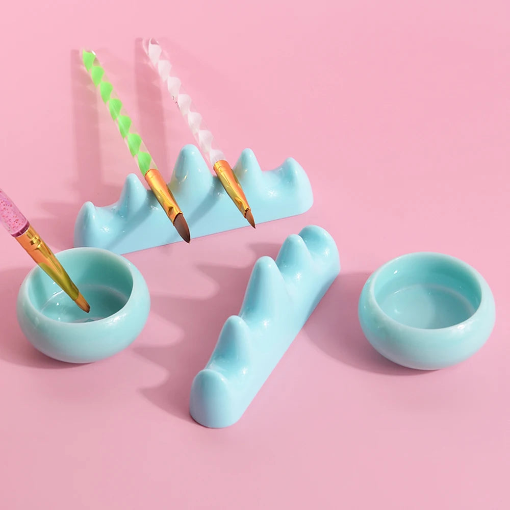 1set Professional Nail Brush Washing Equipment Acrylic Liquid Powder Container Nail Cup Nail Rrush Holder Manicure Tools Zpaxo