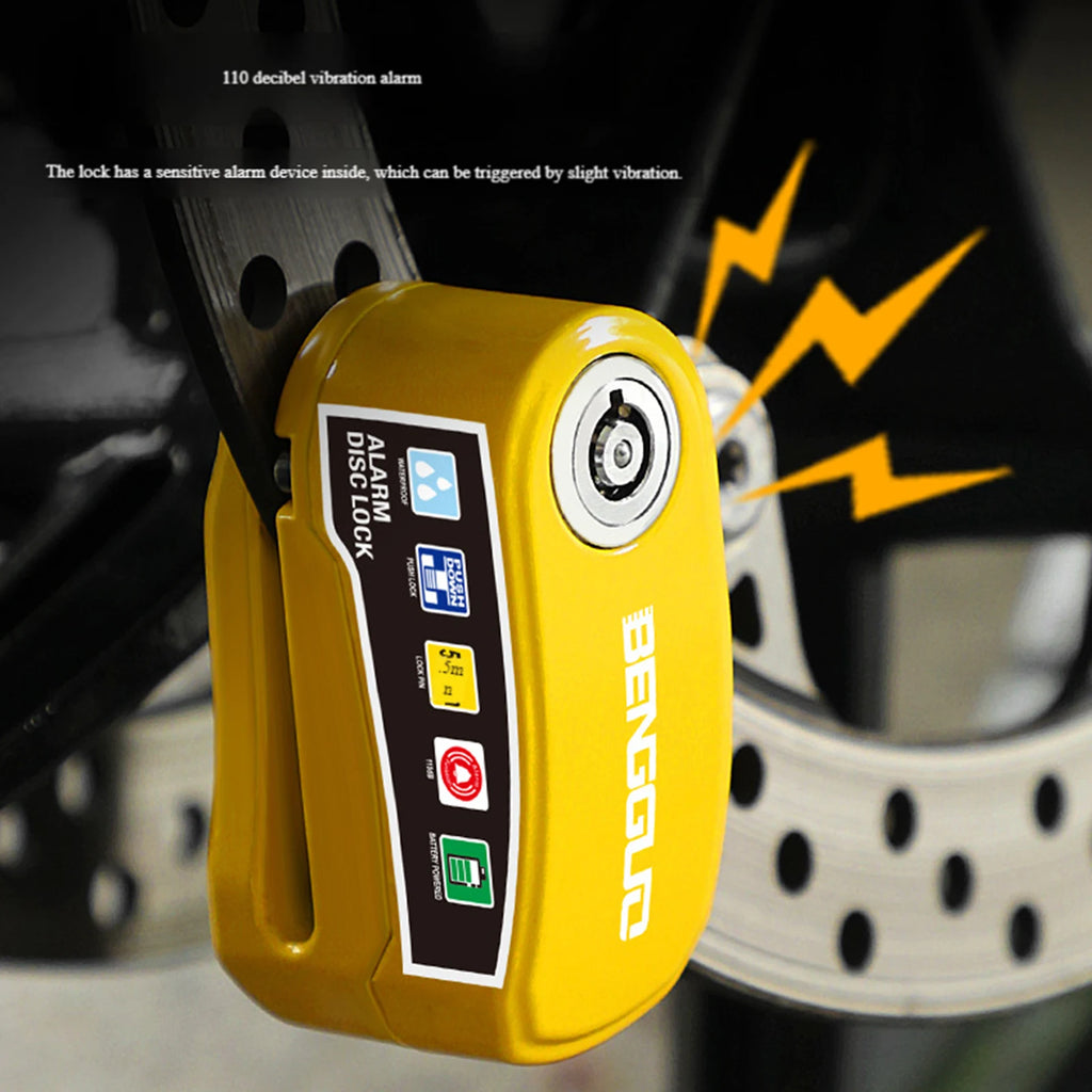 Motorcycle Disc Block Alarm Lock Wheel Brake Key Moto Scooter Bicycle