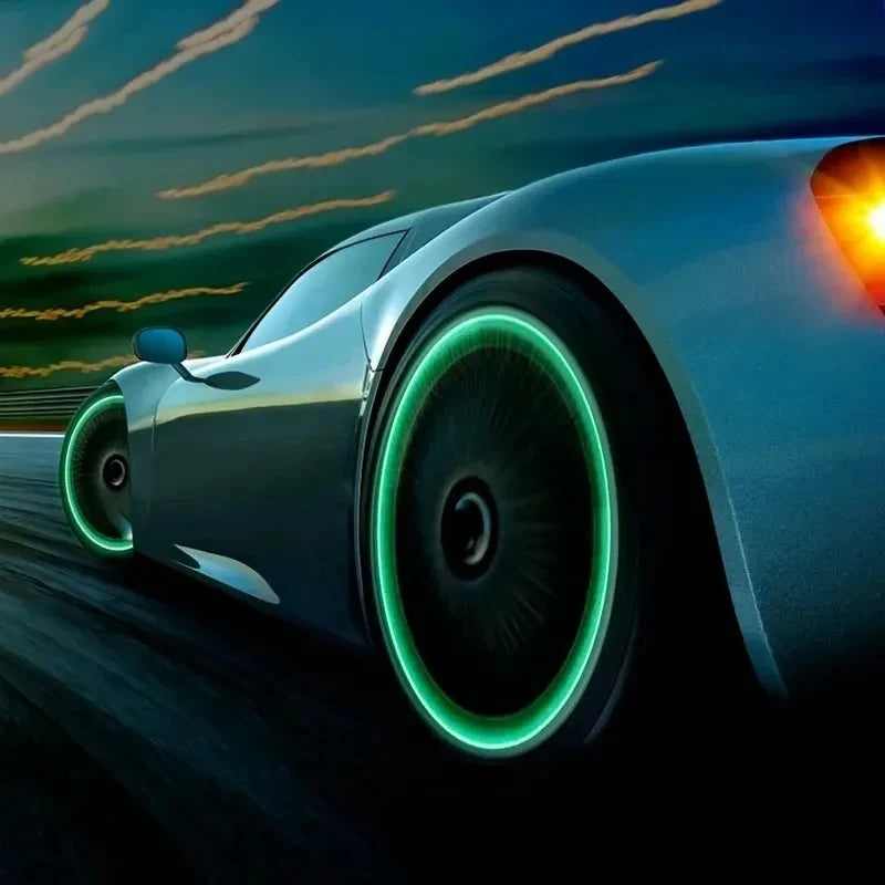Glow-in-the-Dark Tire Valve Caps – Car, Bike & Motorcycle