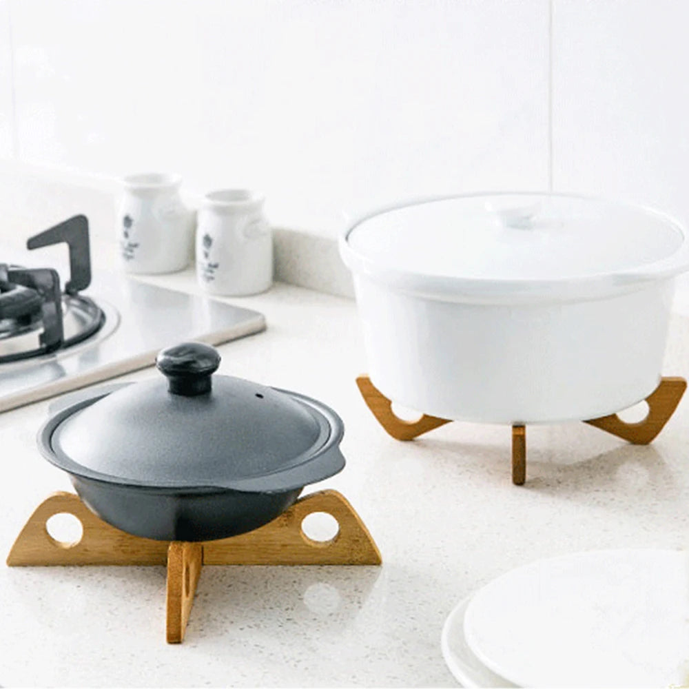 1 PC Bamboo Cross Pot Stand Trivet Pan Rack Heat Insulation Anti-Heat Wooden Cup Dish Holder Kitchen Gadget Zpaxo