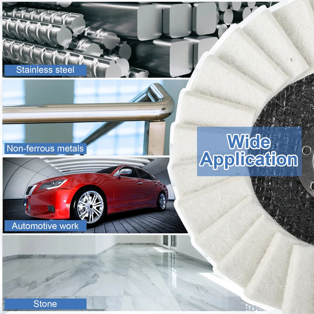 5Pcs 130 MM Polishing Wheel 5inch Wool Flap Disc Set Felt Flap Polishing Wheel Disc Grinder Attachment Buffing Metal Derusting Zpaxo