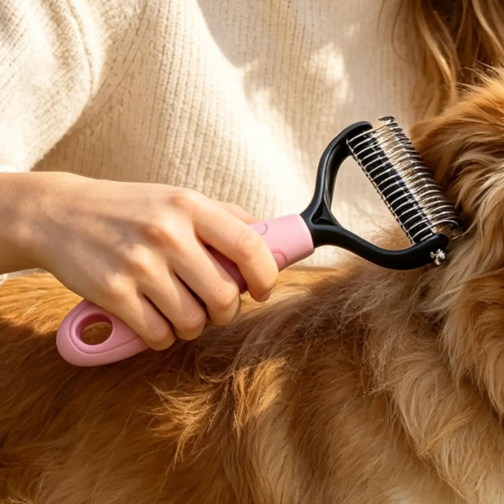 Pet Deshedding Brush – Dog & Cat Dematting Grooming Rake Pet Grooming Brush Zpaxo