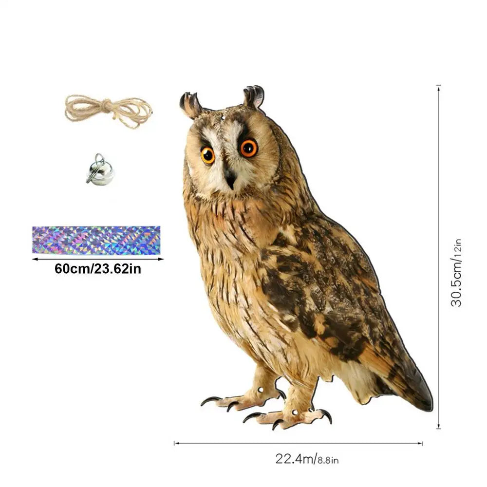 Owl Bird Repellent Bell Pendant Pastoral Orchard Scare Outdoor Zpaxo 03