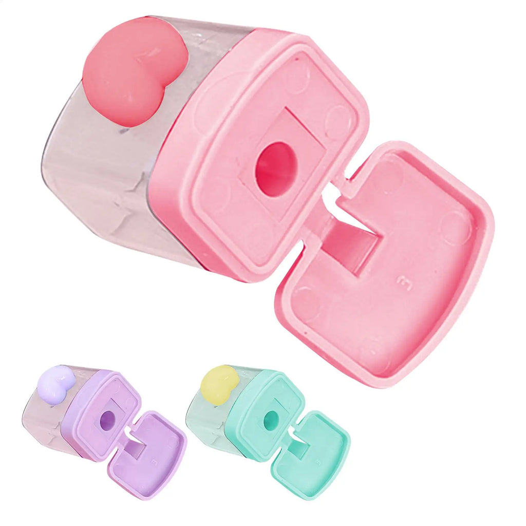 Cartoon Pencil Sharpener Double Hole Pencil Cutter Tool Pencil Sharpening Tool Student Stationery Simple School Office Supplies Zpaxo