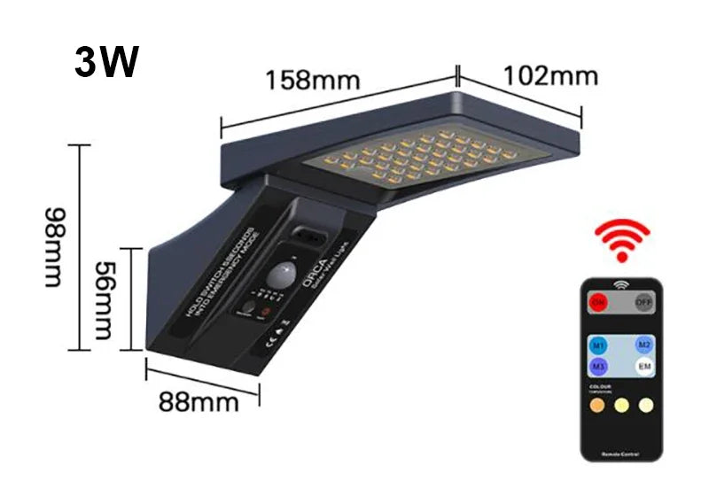 Solar Energy Garden Wall Light Indoor Split Pull-Wire 5m Cable Waterproof Outdoor Lamp Sunlight Powered Lighting for Garden Zpaxo 3W 3000K-6000K China Mainland