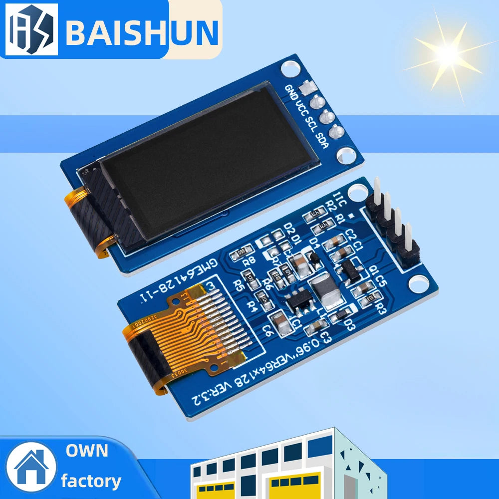 1~10PCS EGBO 0.96 inch OLED display 64×128 LCD module SSD1107 LCD 0.96 "OLED Vertical screen module for arduino Zpaxo