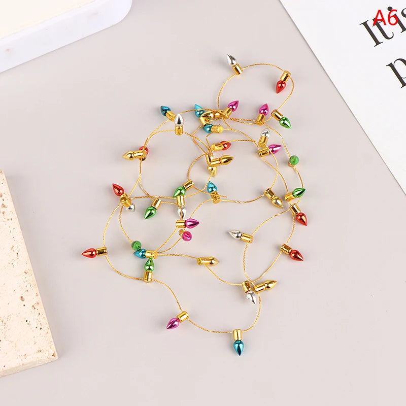 ▶1:12 Dollhouse 1 String Of Fake Lights Christmas Good Decoration Miniature Furniture Accessories Mini String Lights Zpaxo A6