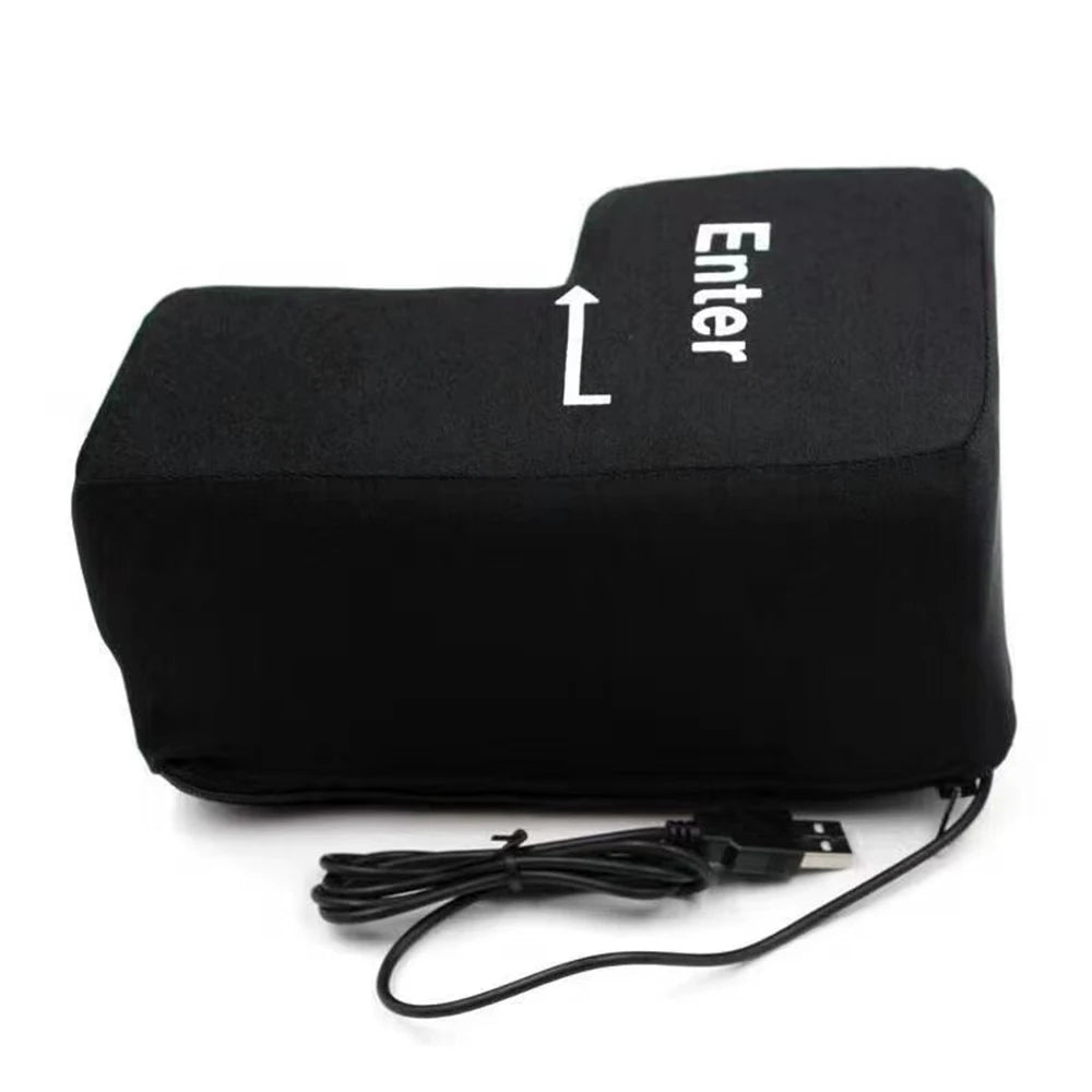 Big USB Enter Key Anti Stress Button Decompression Computer Vent Pillows Button Desktop Pillow For Programmer Zpaxo
