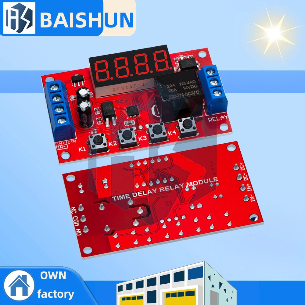 DC 3.7V 4.2V Programmable Time Delay Relay Module LED Display Timer Switch 3A Driver 10A Load for DIY Electronic Projects Zpaxo