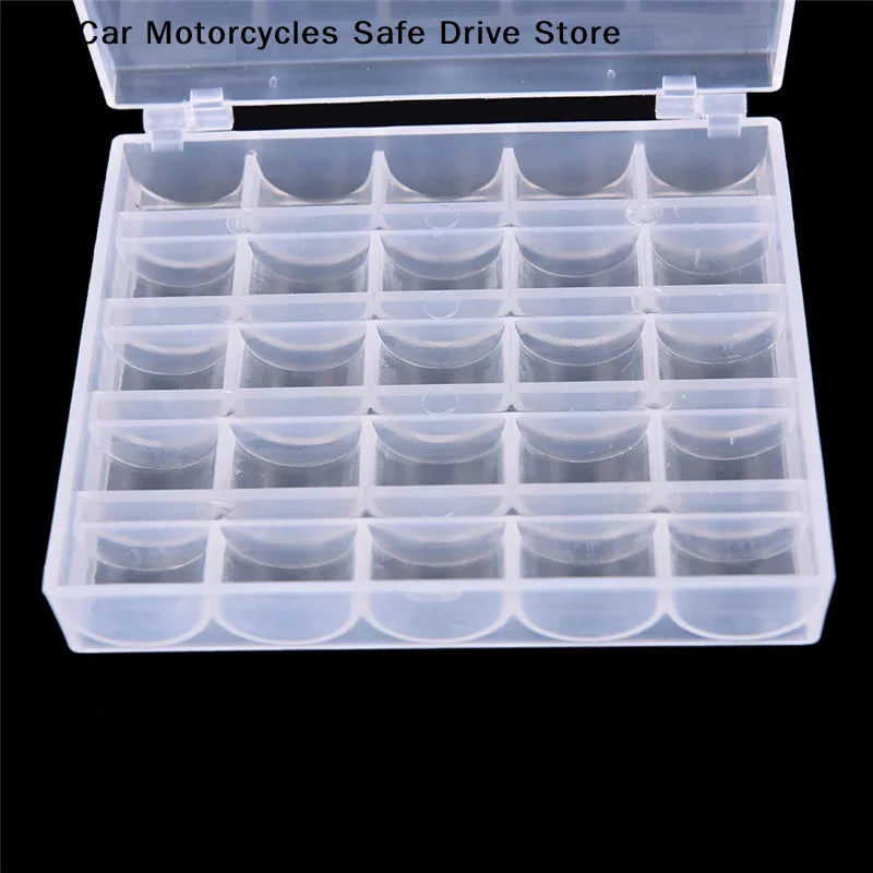 Sewing Bobbins Spools Clear Plastic Machine Storage Box Empty Spool