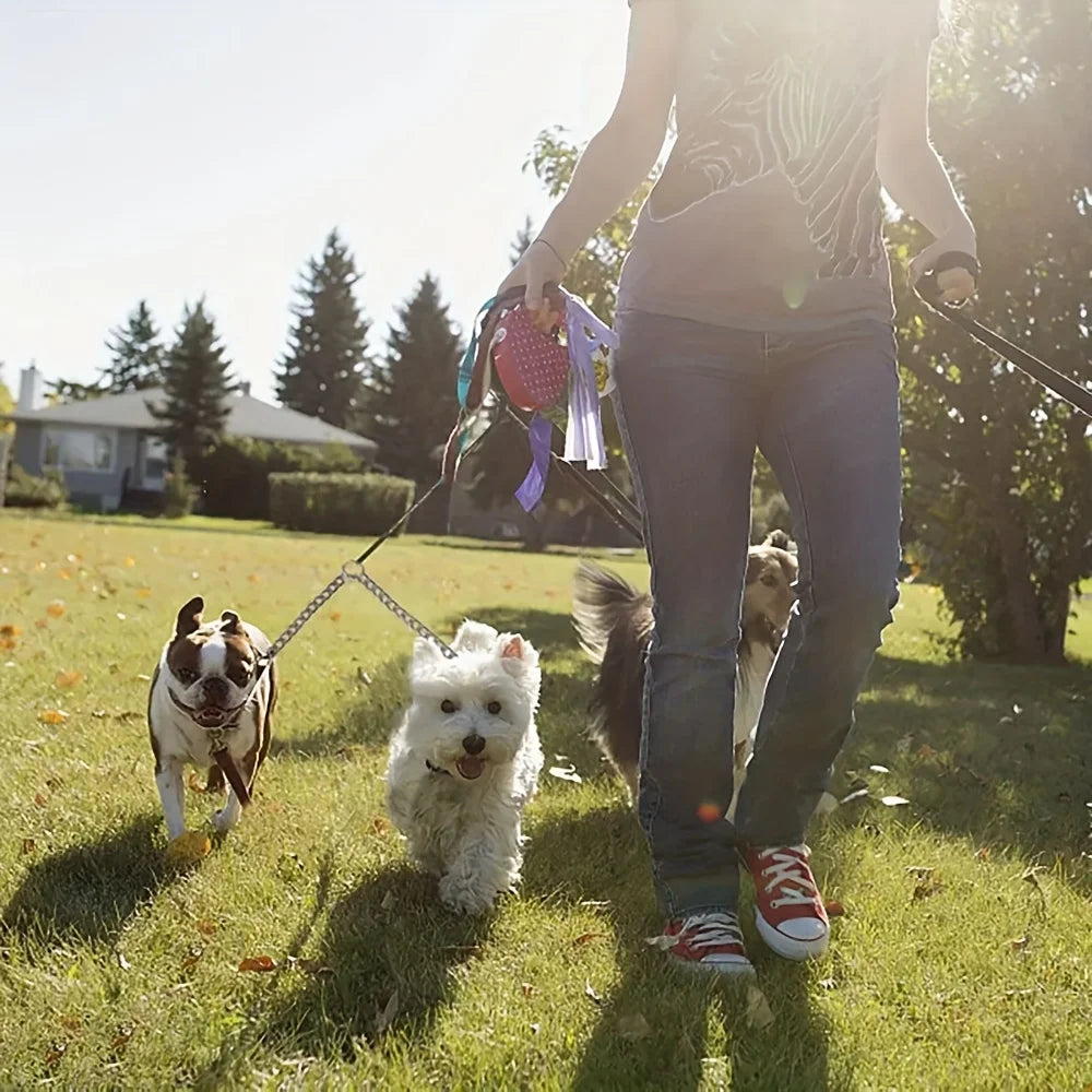 2 Dogs Leash Heavy Duty Stainless Steel Double Dog Coupler Twin Lead Zpaxo