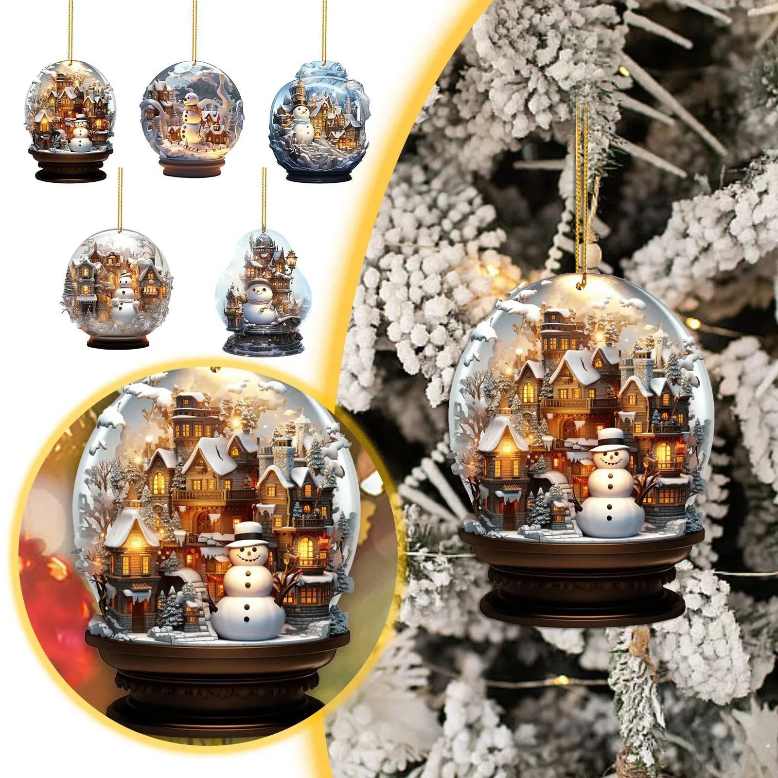Acrylic Snowman Christmas Hanging Ornament | Festive Tree Decor
