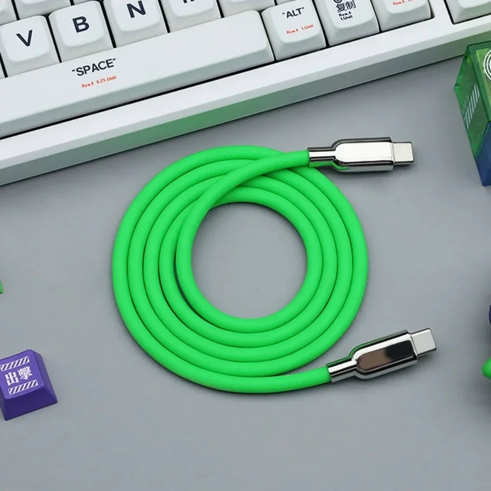 240W PD3.1 USB-C Fast Charging Cable – Liquid Silicone Cord USB-C Charging Cable Zpaxo green 0.5m