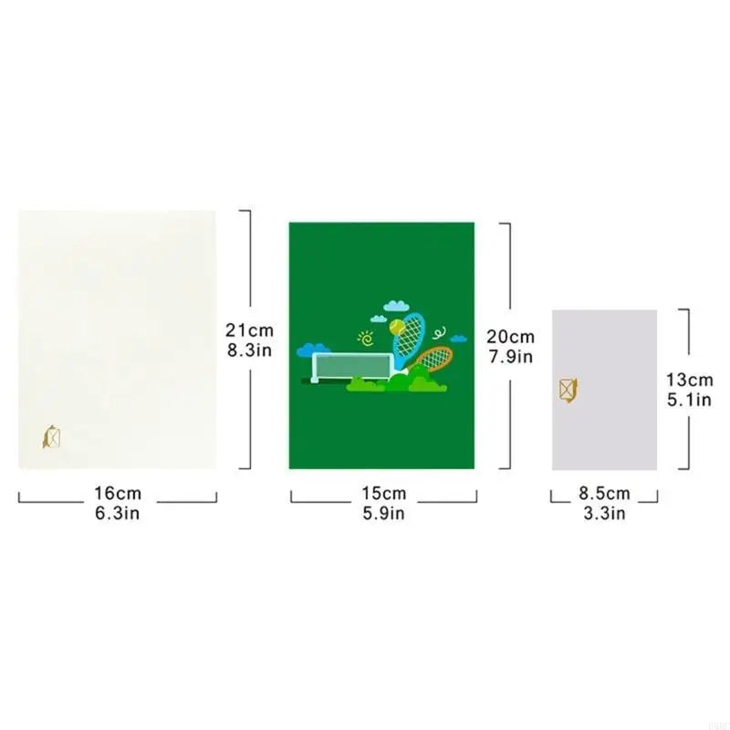 Tennis Theme Card Envelope Handmade Greeting Unique Him Her