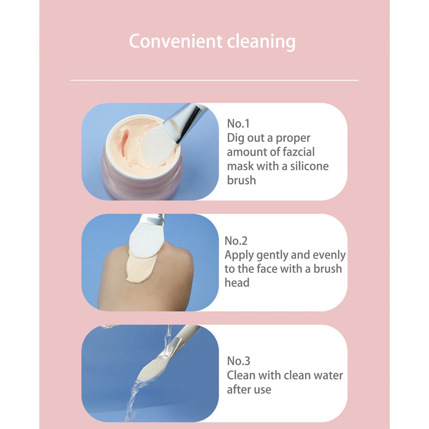 Soft silicone double-headed facial mask brush smearing facial mask brush mud mask special brush Zpaxo