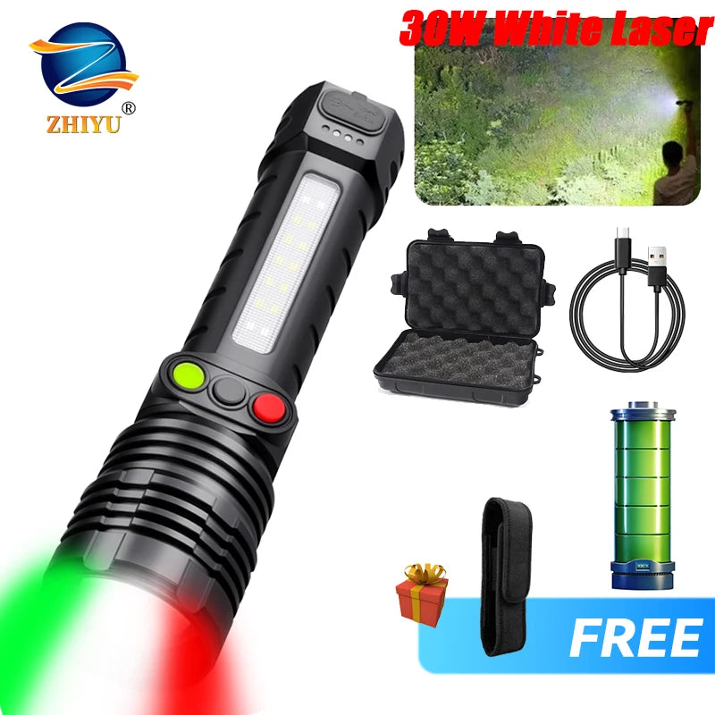 Rechargeable Multi-Color LED Tactical Flashlight with Zoom