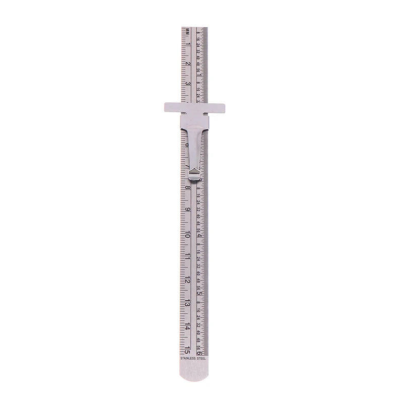 1/2Pcs 6 Inch Stainless Steel Precision Ruler Sliding Pocket Ruler With Inch 1/32" Mm/Metric Graduations High Precision Zpaxo