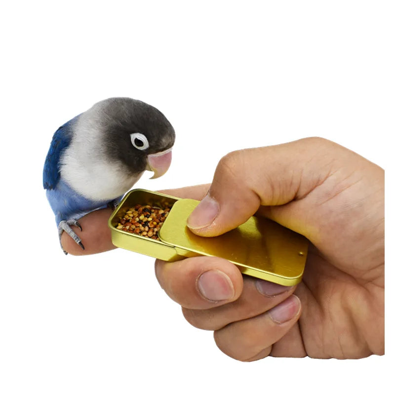 Bird Training Food Jar Parrot Hand-held Feeder IQ Growth Toys Feeding