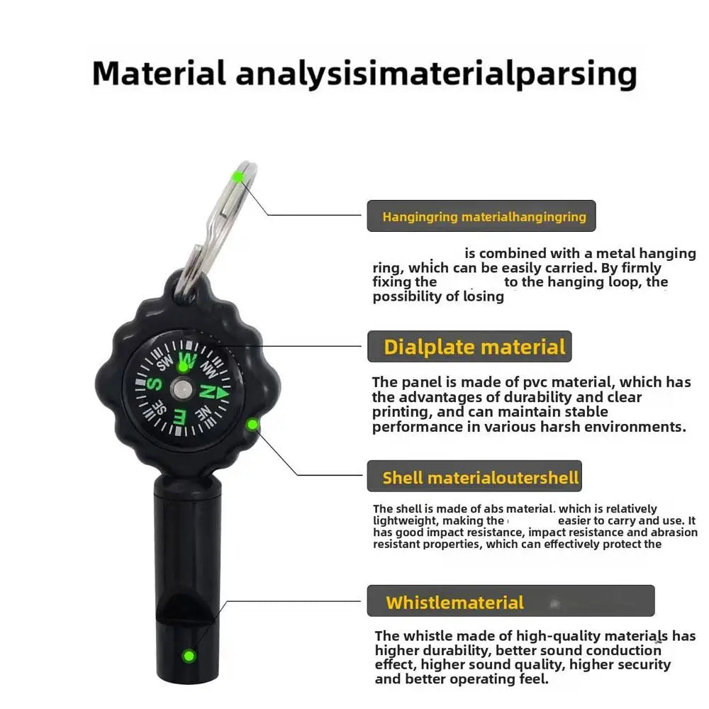 1/2pcs Survival Whistle With Compass Outdoor Multifunctional Tool Multifunctional Tool Loud Whistle 2 In1 Clear Sound For Kayaki Zpaxo