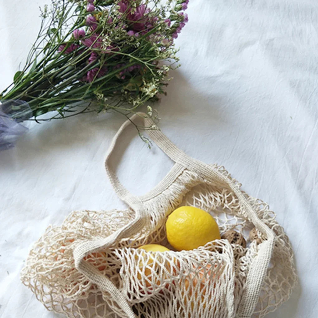 1 Cotton String Shopping Tote Bags Reusable Washable Mesh Grocery