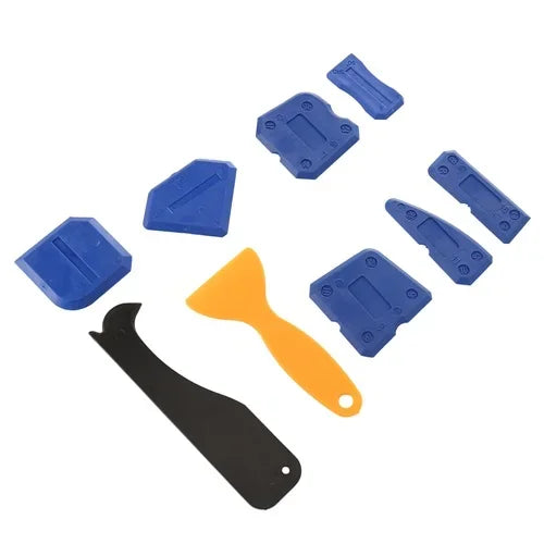9pcs Caulking Tool Kit Plastic Sealant Finishing Tool with Multiple Shape and Size Portable Grout Scraper Multipurpose Caulk Zpaxo 9PCS