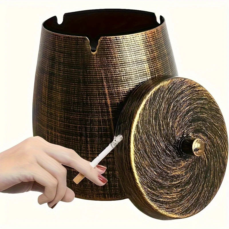 Windproof Metal Ashtray Lid Odorless Smokeless Design Indoor Outdoor