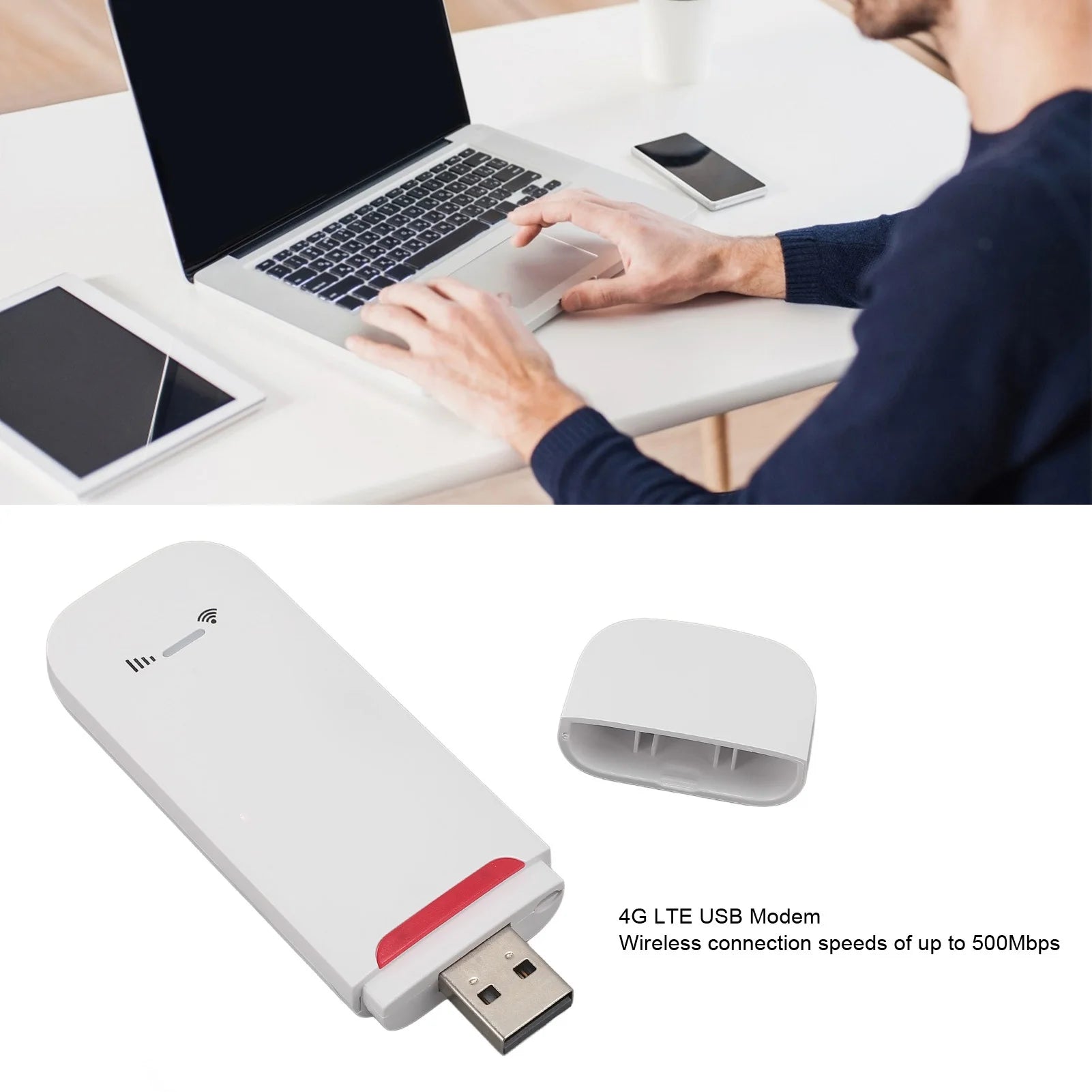 Portable Router Stable Support 10 Users Plug Play ABS 500Mbps LTE USB