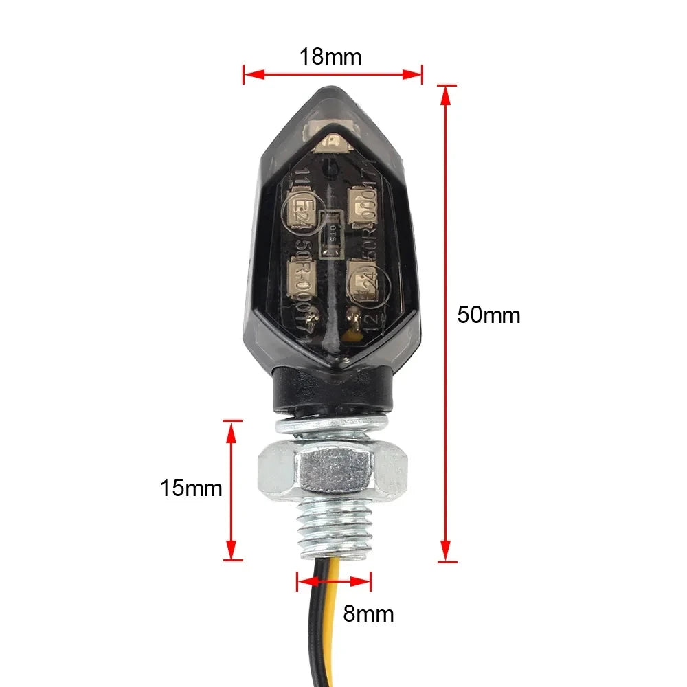 1 Pair LED Turn Signal Light Bright Motorcycle Mini Universal