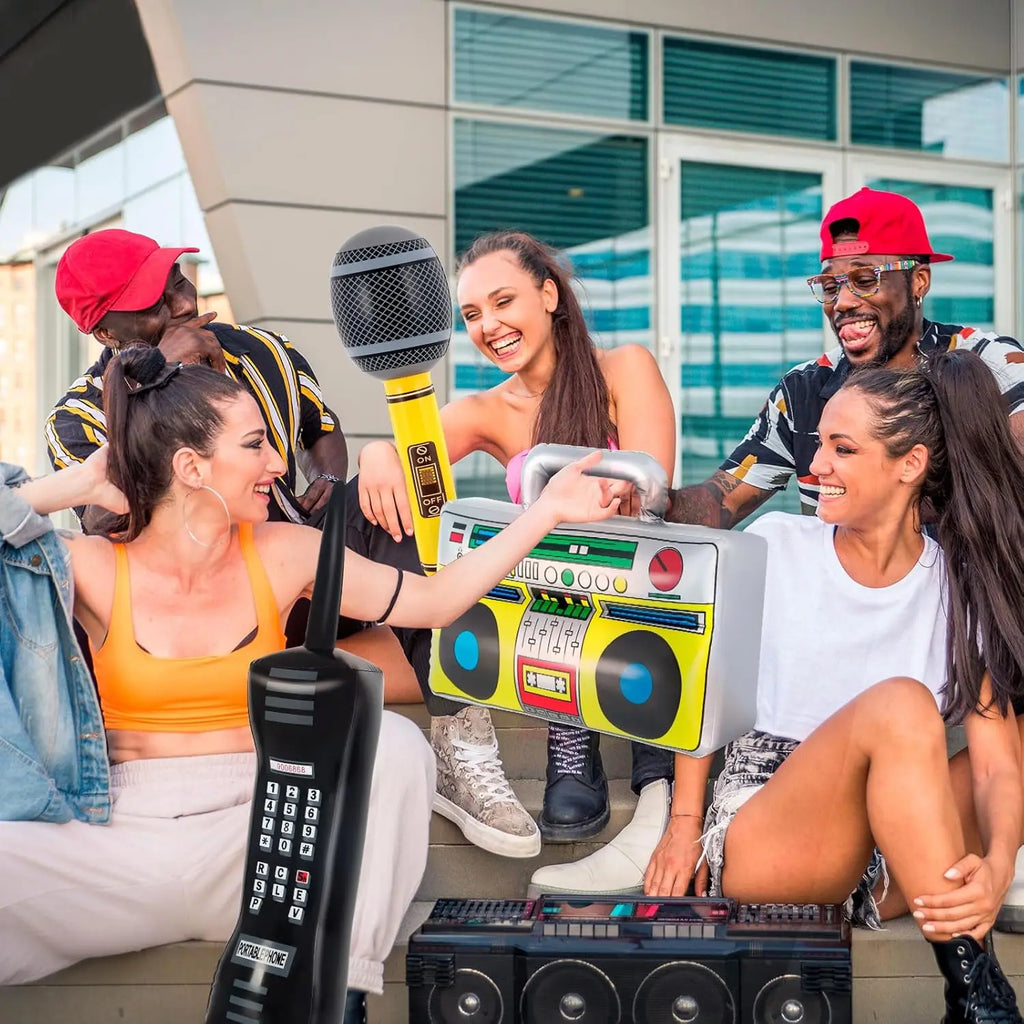 Inflatable Phone Radio Microphone 80s 90s Party Decorations Hip-hop