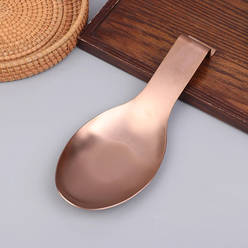 Fish Shape Spoon Rest Thickened Stainless Steel Tableware Spoon Shelf Buffet Clip Tray Hotel Restaurant Kitchen Utensil Holder Zpaxo Rose Gold