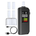 LED Digital Display Breathalyzer Analyzer Non-Touching Blowing LED Screen Digital Breathalyzer Durable Anti-slip Zpaxo Black