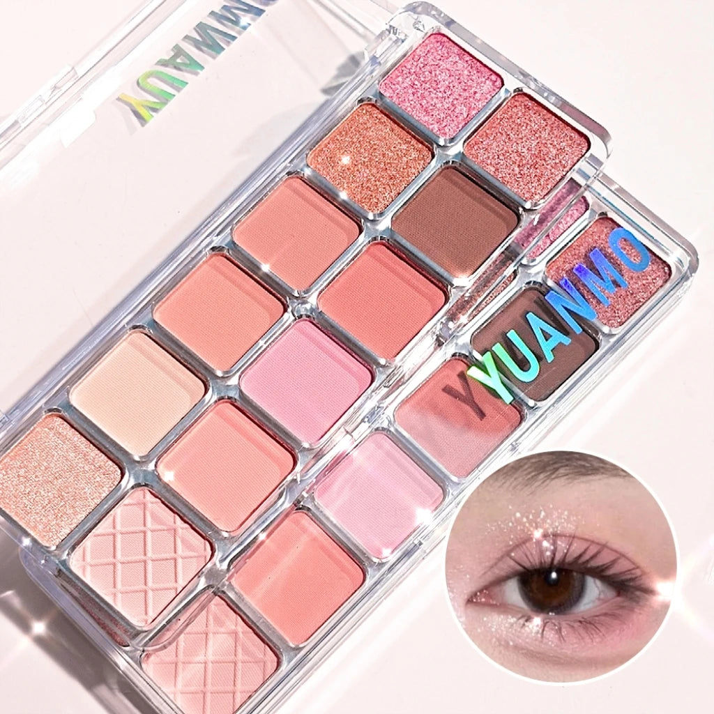 12-color pink eyeshadow palette - matte and shiny versions, suitable for both day and night, for dates and commutes, pink makeup Zpaxo