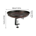 Bird Bath with Adjustable Clamp Retro Garden Decor Bird Bath Feeder for Railing for Outdoor Garden Patio Backyard Railing Fence Zpaxo A China Mainland