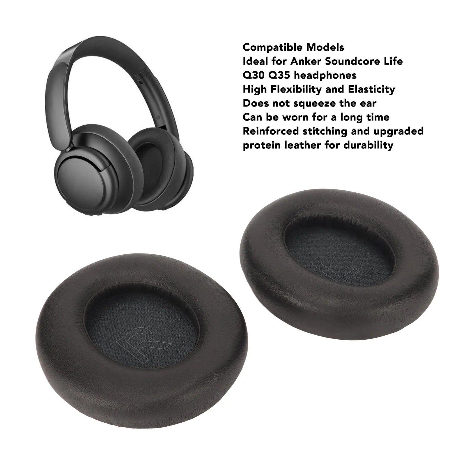 Headphone Ear Pads Protein Leather Replacement Headset Cushions Anker