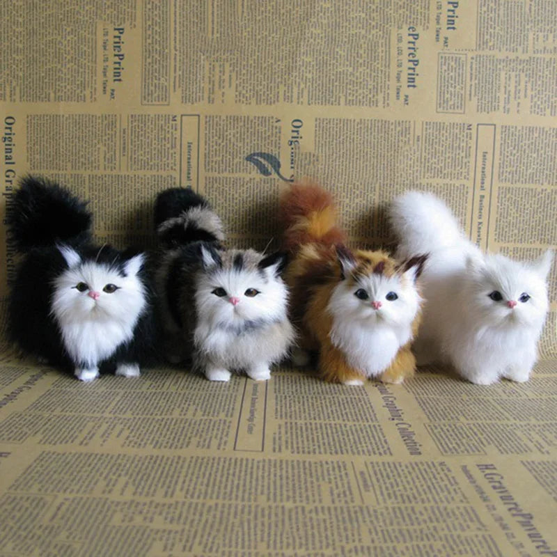 Cute Simulation Cat Plush Toys Soft Stuffed Kitten Model Fake Realist