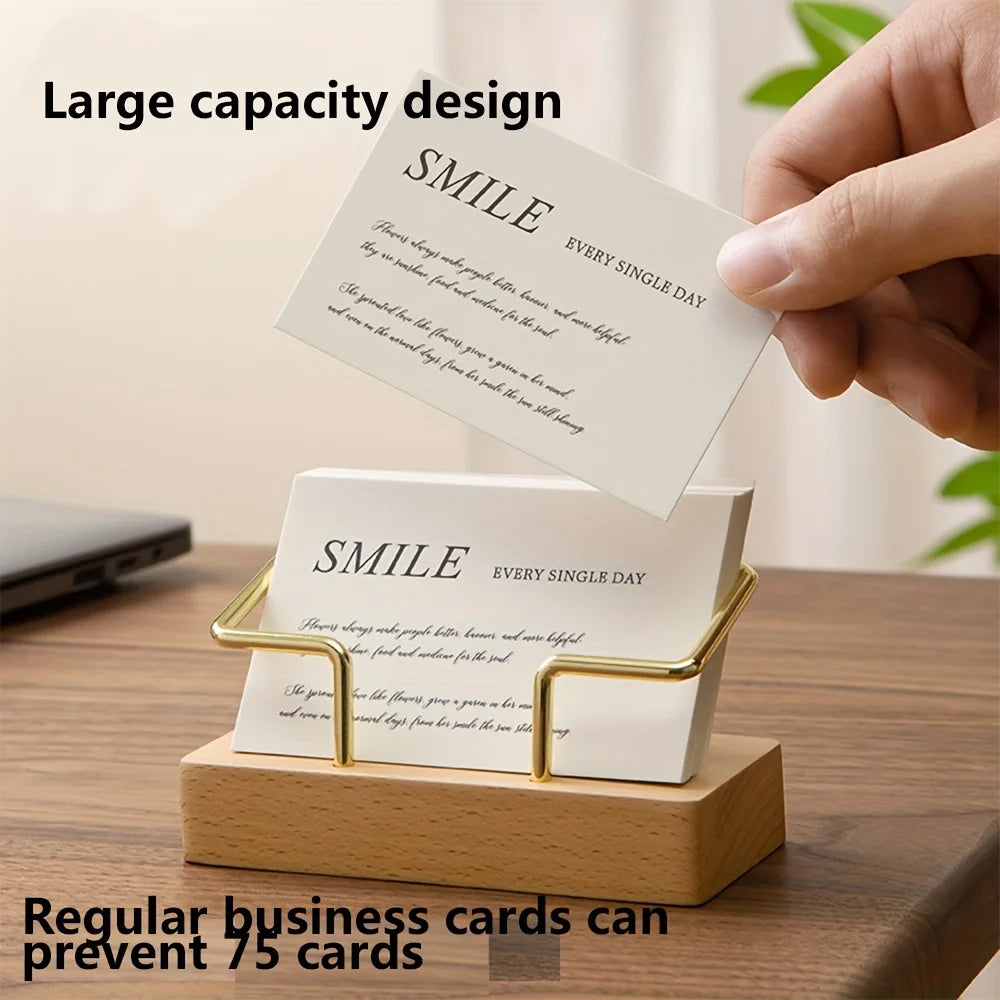 Single Black Walnut Beech Wood Business Card Holder Stylish High-end